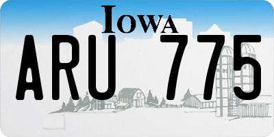 IA license plate ARU775