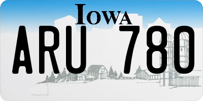 IA license plate ARU780