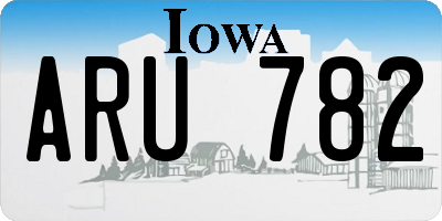 IA license plate ARU782