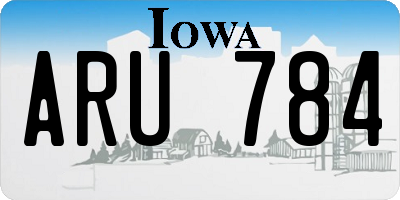 IA license plate ARU784