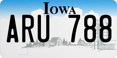IA license plate ARU788