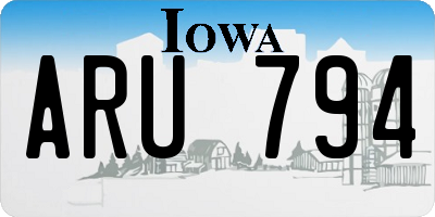 IA license plate ARU794