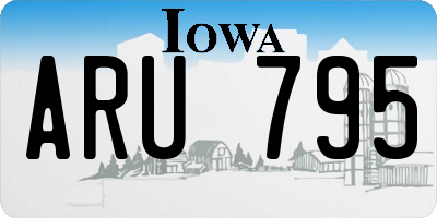 IA license plate ARU795