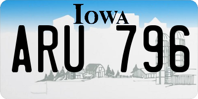 IA license plate ARU796