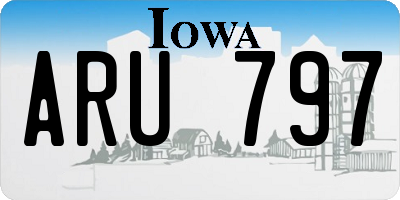 IA license plate ARU797