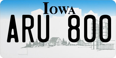 IA license plate ARU800