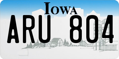 IA license plate ARU804