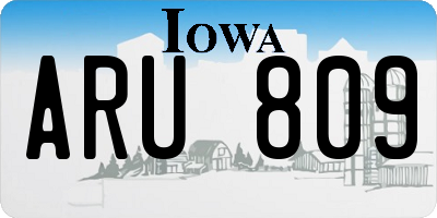 IA license plate ARU809