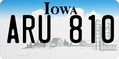 IA license plate ARU810