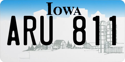 IA license plate ARU811