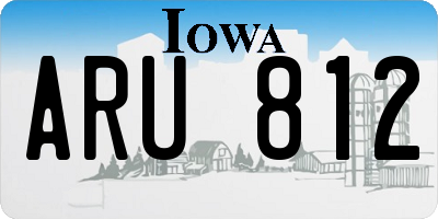 IA license plate ARU812
