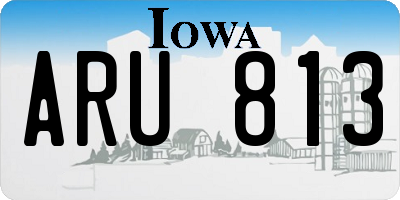 IA license plate ARU813