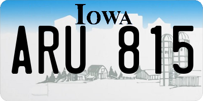 IA license plate ARU815