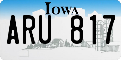 IA license plate ARU817