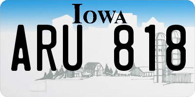 IA license plate ARU818