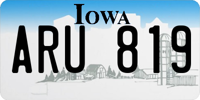 IA license plate ARU819