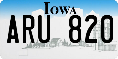IA license plate ARU820