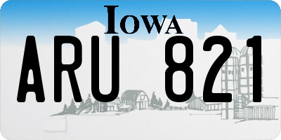 IA license plate ARU821