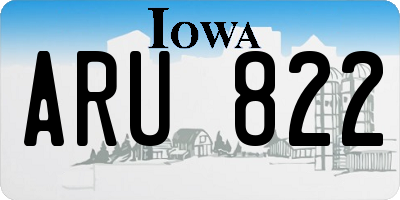 IA license plate ARU822