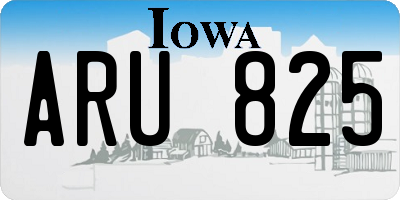 IA license plate ARU825