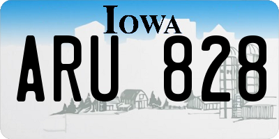 IA license plate ARU828