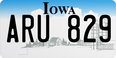 IA license plate ARU829