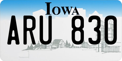 IA license plate ARU830