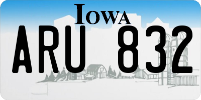 IA license plate ARU832