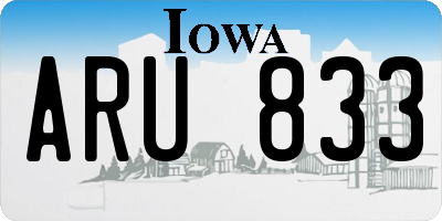 IA license plate ARU833