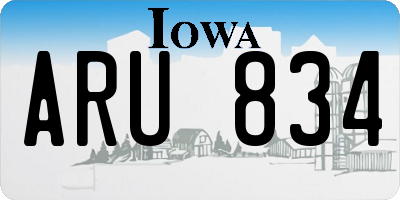 IA license plate ARU834