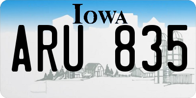 IA license plate ARU835