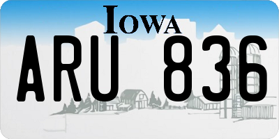 IA license plate ARU836