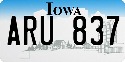 IA license plate ARU837