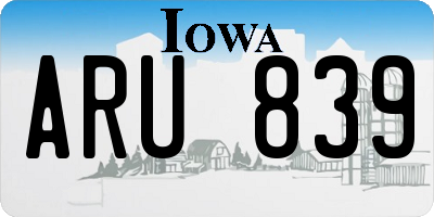 IA license plate ARU839
