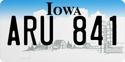 IA license plate ARU841