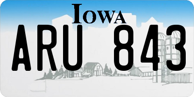 IA license plate ARU843