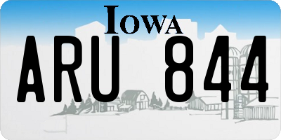 IA license plate ARU844