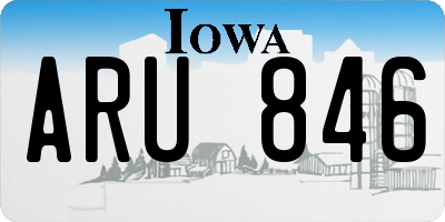 IA license plate ARU846