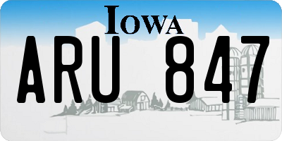 IA license plate ARU847
