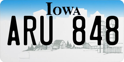 IA license plate ARU848