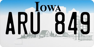 IA license plate ARU849