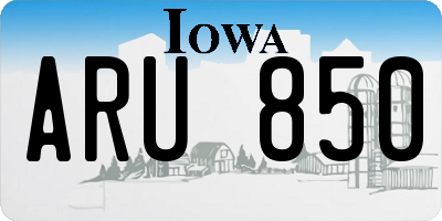 IA license plate ARU850