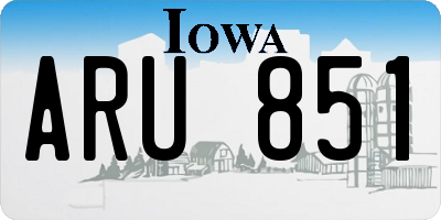 IA license plate ARU851