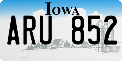 IA license plate ARU852