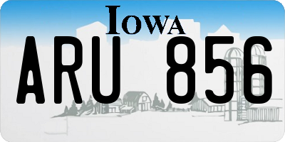 IA license plate ARU856