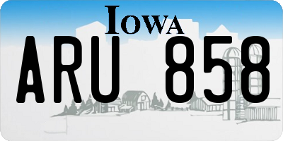 IA license plate ARU858