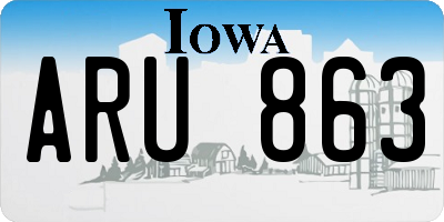 IA license plate ARU863