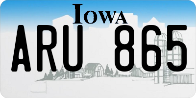 IA license plate ARU865
