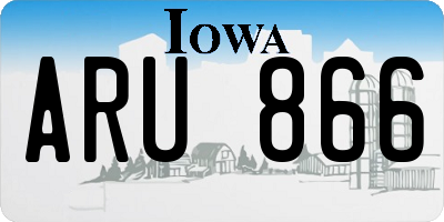 IA license plate ARU866