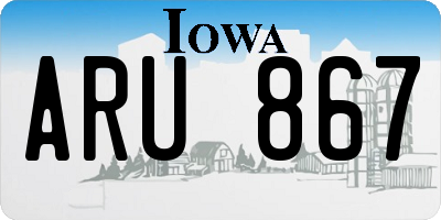 IA license plate ARU867